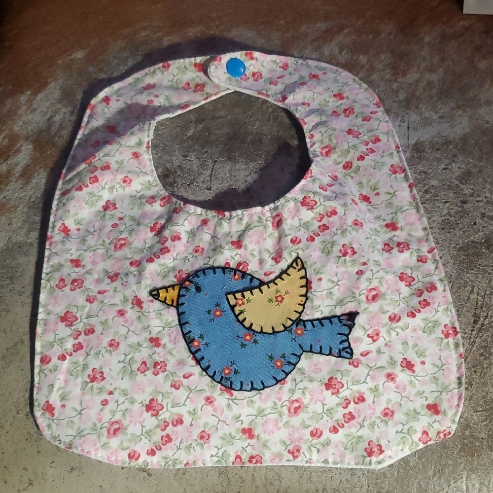 Floral Bird Design Kids Bib